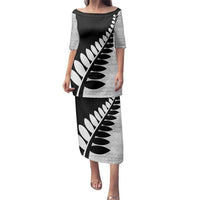 New Zealand Silver Fern Niho Taniwha Family Matching Puletasi and Hawaiian Shirt