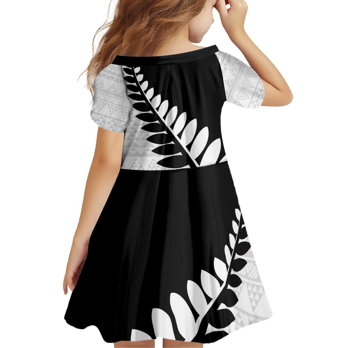 New Zealand Silver Fern Niho Taniwha Kid Short Sleeve Dress