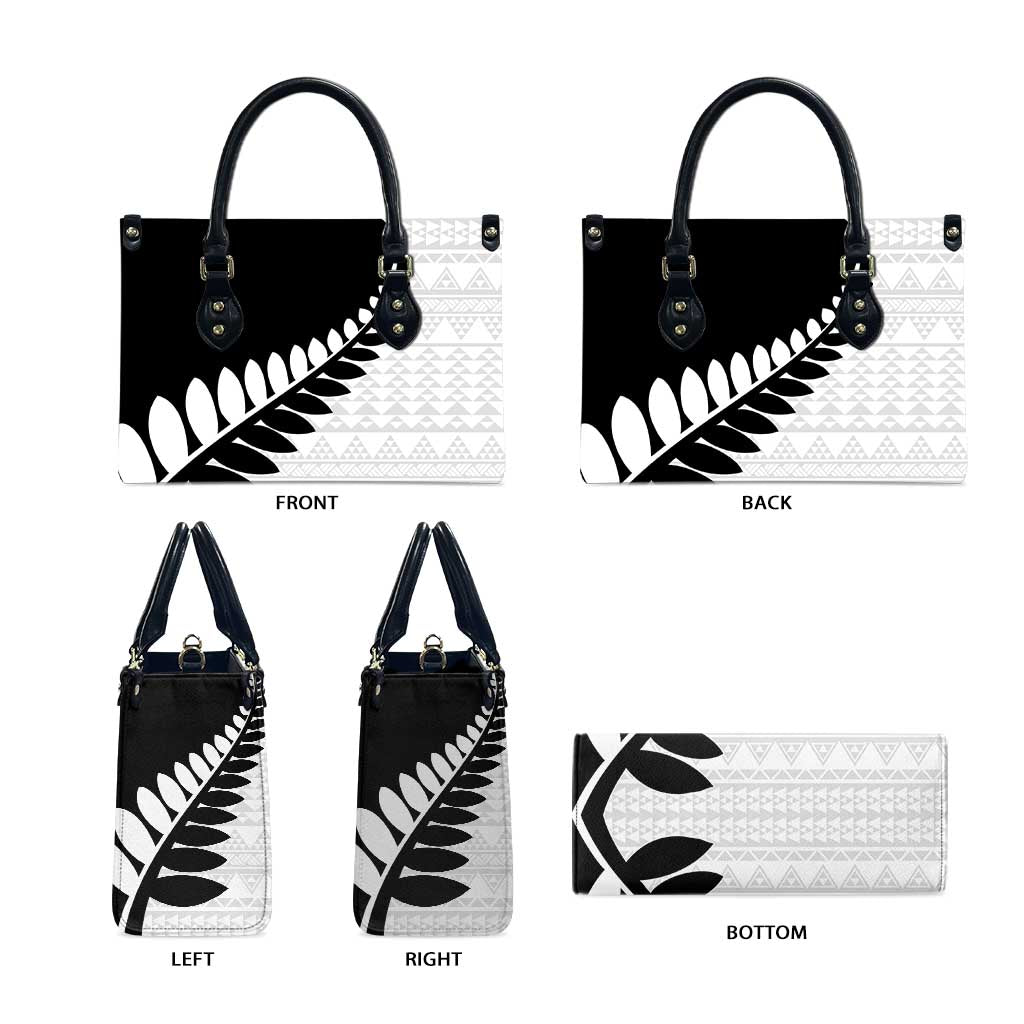 New Zealand Silver Fern Niho Taniwha Leather Bag - Polynesian Pride