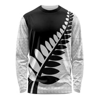 New Zealand Silver Fern Niho Taniwha Long Sleeve Shirt LT9 Unisex Black - Polynesian Pride