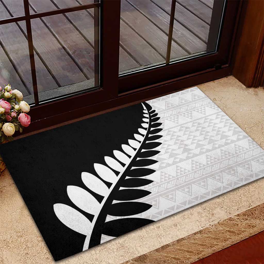 New Zealand Silver Fern Niho Taniwha Rubber Doormat LT9 - Polynesian Pride