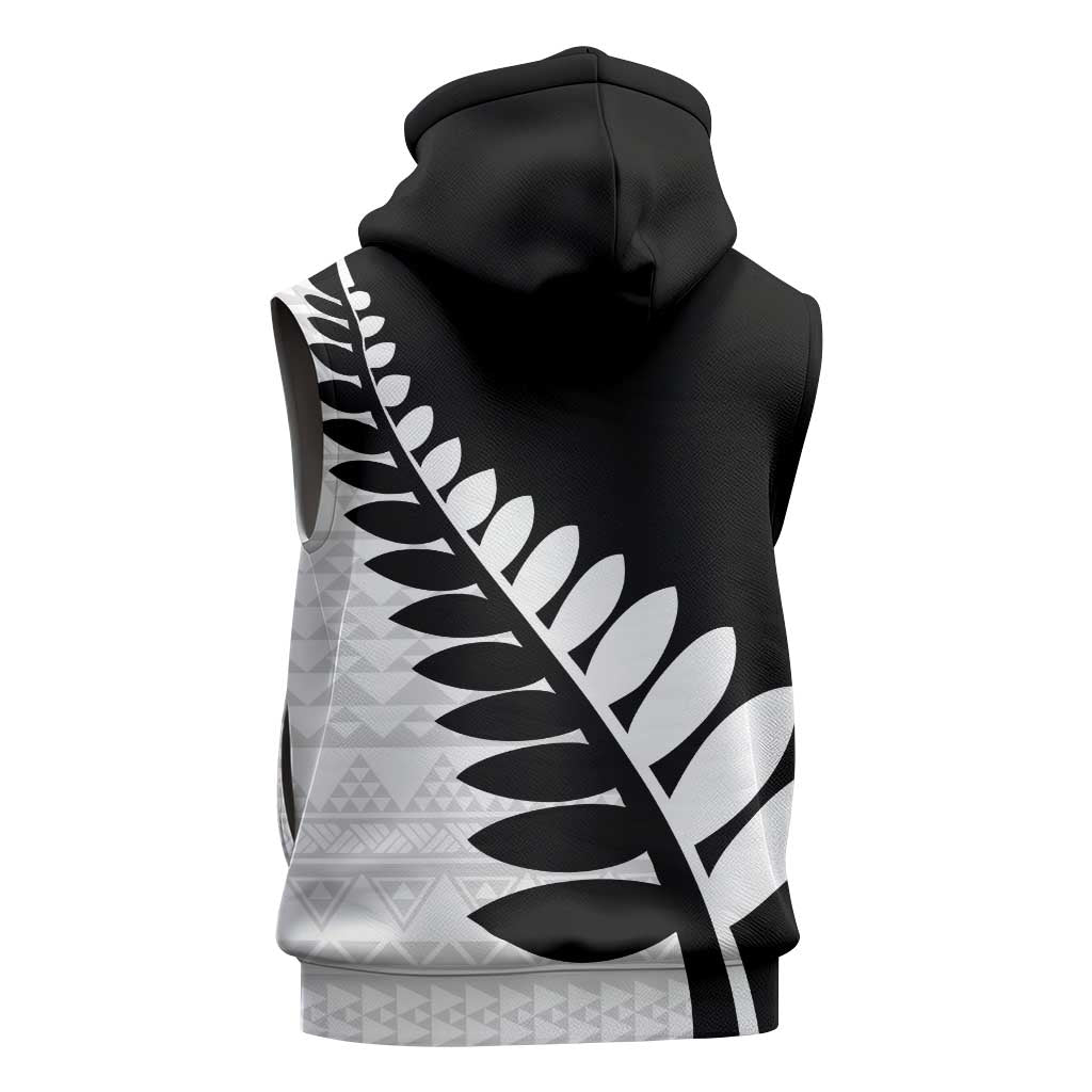 New Zealand Silver Fern Niho Taniwha Sleeveless Hoodie - Polynesian Pride