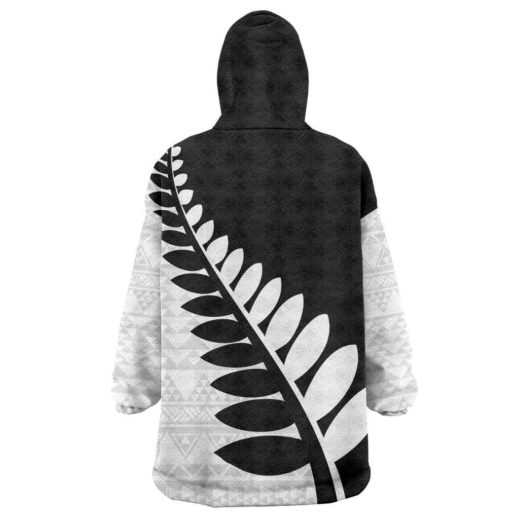 New Zealand Silver Fern Niho Taniwha Wearable Blanket Hoodie LT9 - Polynesian Pride