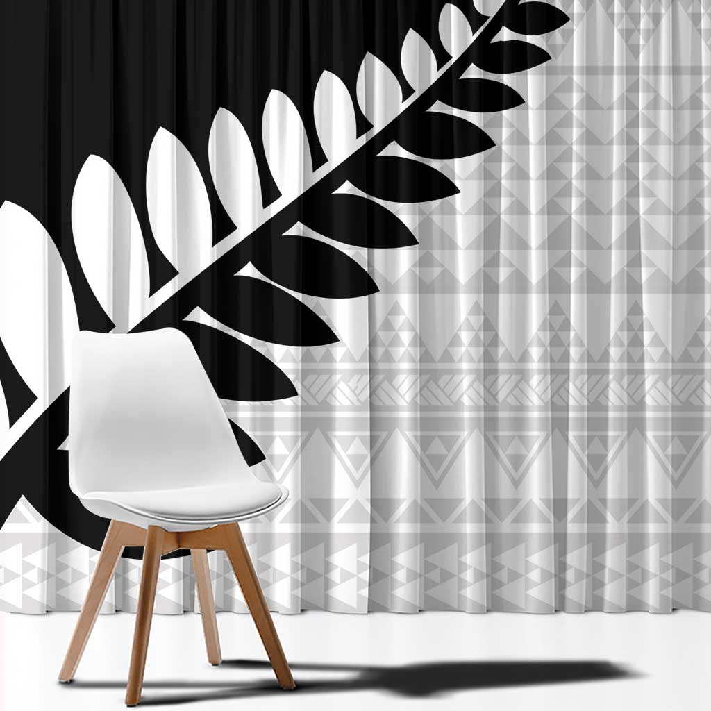 New Zealand Silver Fern Niho Taniwha Window Curtain LT9 - Polynesian Pride