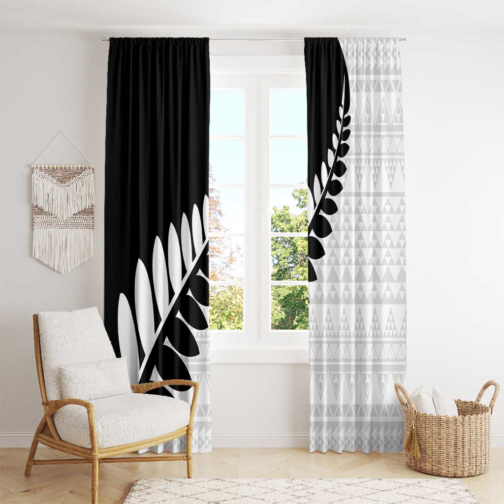 New Zealand Silver Fern Niho Taniwha Window Curtain LT9 - Polynesian Pride