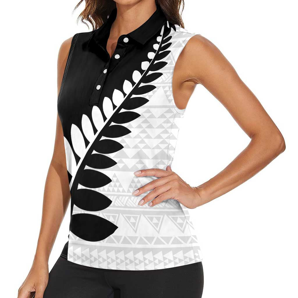 New Zealand Silver Fern Niho Taniwha Women Sleeveless Polo Shirt