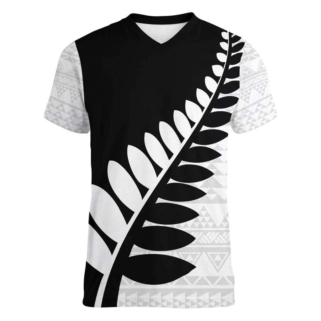New Zealand Silver Fern Niho Taniwha Women V-Neck T-Shirt