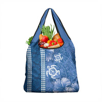 Blue Hibiscus Turle Grocery Bag Hawaiian Style Tribal Tapa Pattern LT9 1-pack One Size Blue - Polynesian Pride