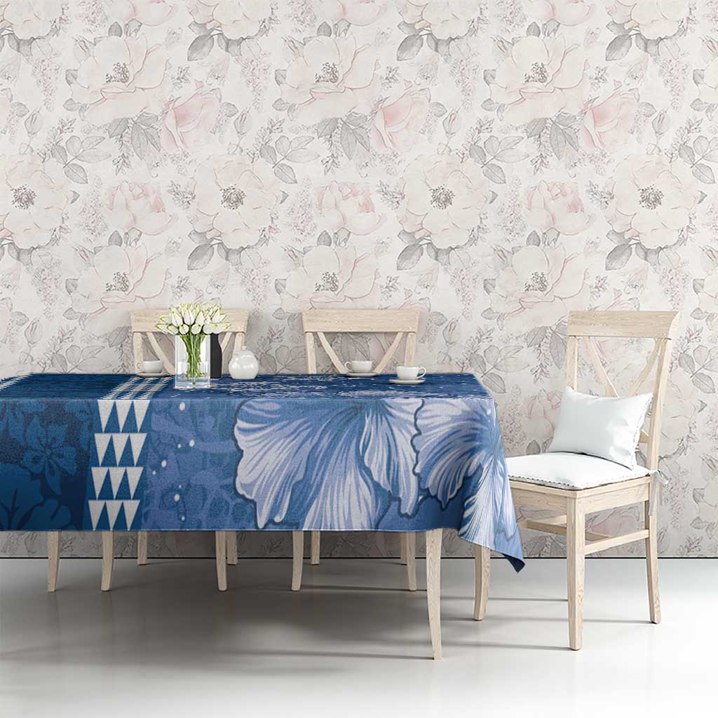 Blue Hibiscus Turle Tablecloth Hawaiian Style Tribal Tapa Pattern LT9 - Polynesian Pride