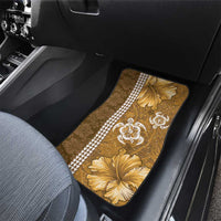 Gold Hibiscus Turle Car Mats Hawaiian Style Tribal Tapa Pattern