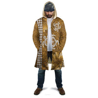 Gold Hibiscus Turle Cloak Hawaiian Style Tribal Tapa Pattern - Polynesian Pride