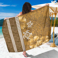 Gold Hibiscus Turle Sarong Hawaiian Style Tribal Tapa Pattern