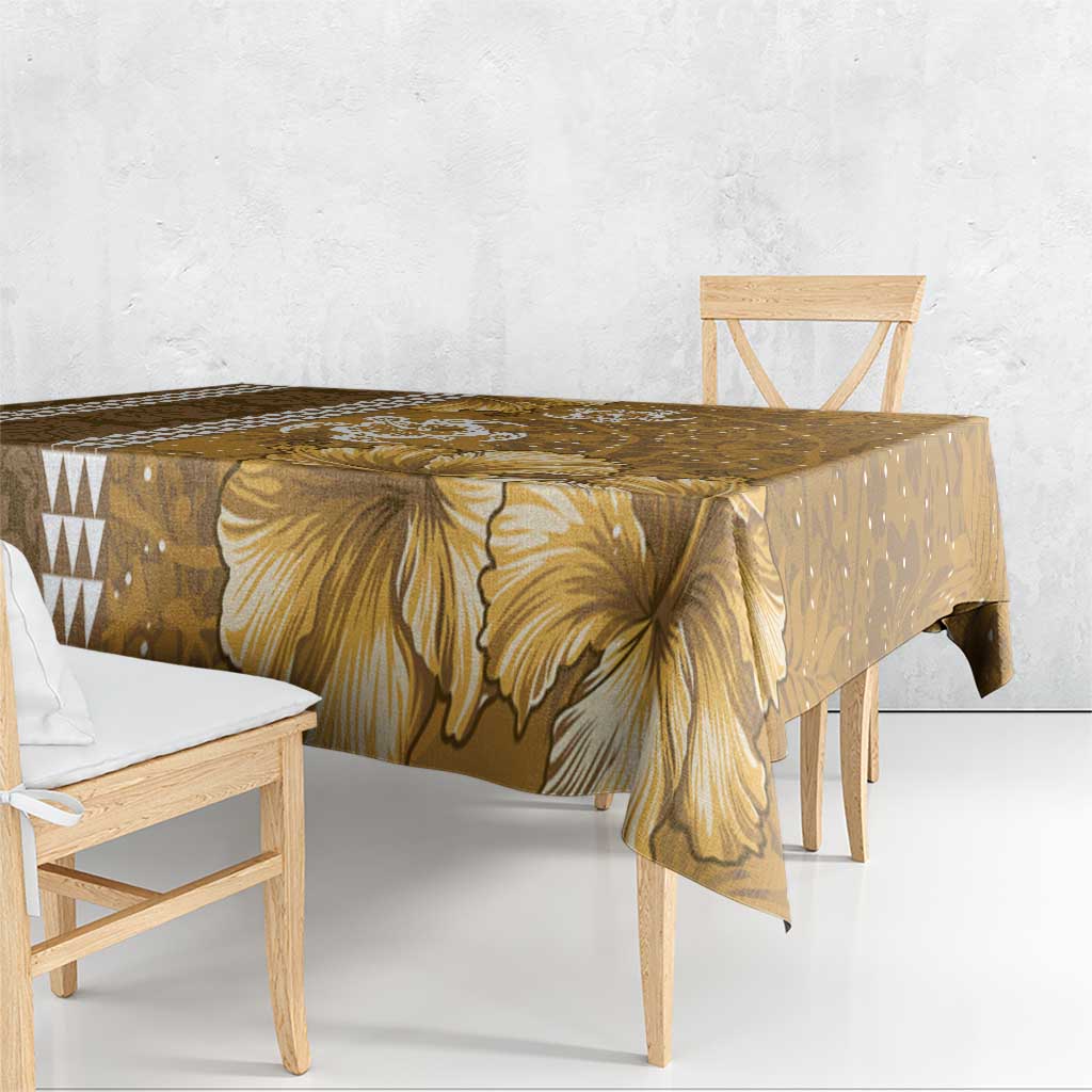 Gold Hibiscus Turle Tablecloth Hawaiian Style Tribal Tapa Pattern LT9 - Polynesian Pride