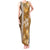 Gold Hibiscus Turle Tank Maxi Dress Hawaiian Style Tribal Tapa Pattern