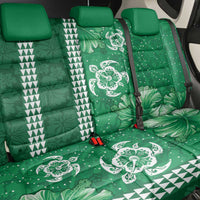 Green Hibiscus Turle Back Car Seat Cover Hawaiian Style Tribal Tapa Pattern