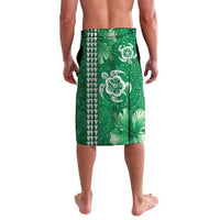 Green Hibiscus Turle Lavalava Hawaiian Style Tribal Tapa Pattern