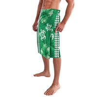 Green Hibiscus Turle Lavalava Hawaiian Style Tribal Tapa Pattern