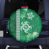 Green Hibiscus Turle Spare Tire Cover Hawaiian Style Tribal Tapa Pattern