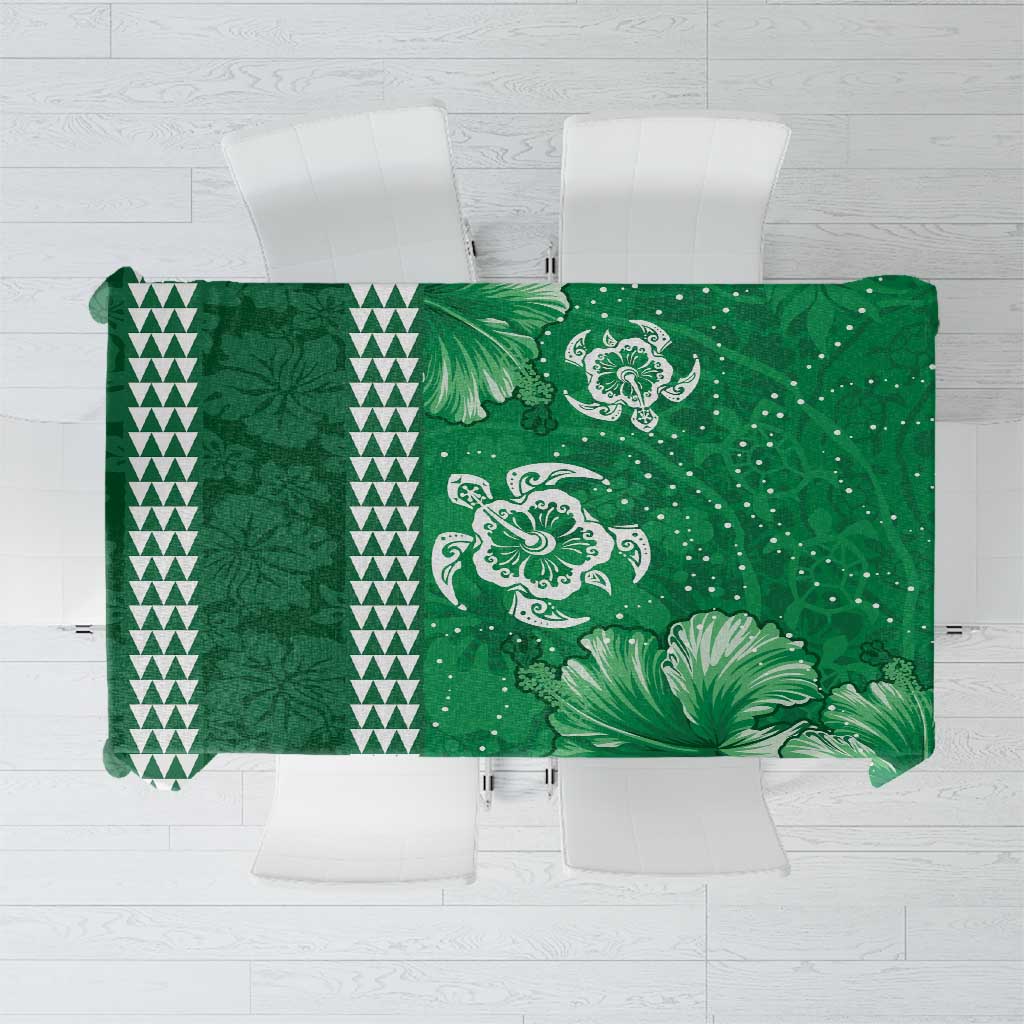 Green Hibiscus Turle Tablecloth Hawaiian Style Tribal Tapa Pattern LT9 Green - Polynesian Pride