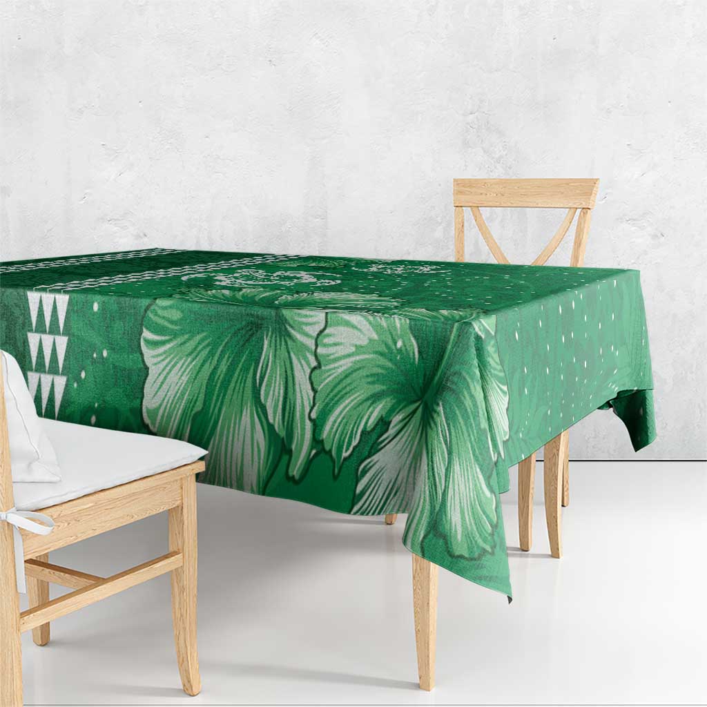 Green Hibiscus Turle Tablecloth Hawaiian Style Tribal Tapa Pattern LT9 - Polynesian Pride