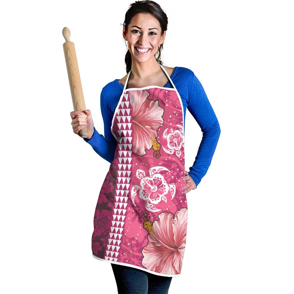 Pink Hibiscus Turle Apron Hawaiian Style Tribal Tapa Pattern - Polynesian Pride