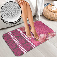 Pink Hibiscus Turle Bathroom Set Hawaiian Style Tribal Tapa Pattern - Polynesian Pride
