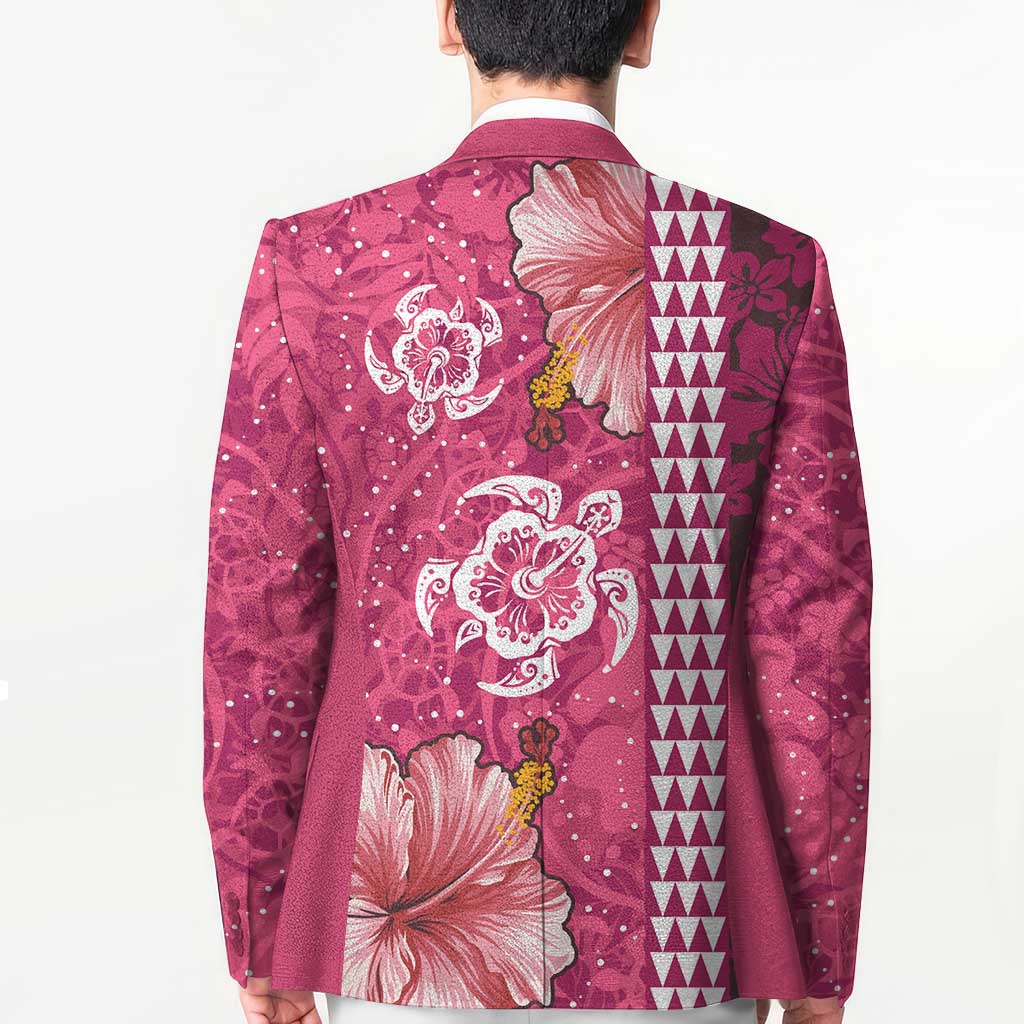 Pink Hibiscus Turle Blazer Hawaiian Style Tribal Tapa Pattern - Polynesian Pride