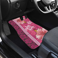 Pink Hibiscus Turle Car Mats Hawaiian Style Tribal Tapa Pattern