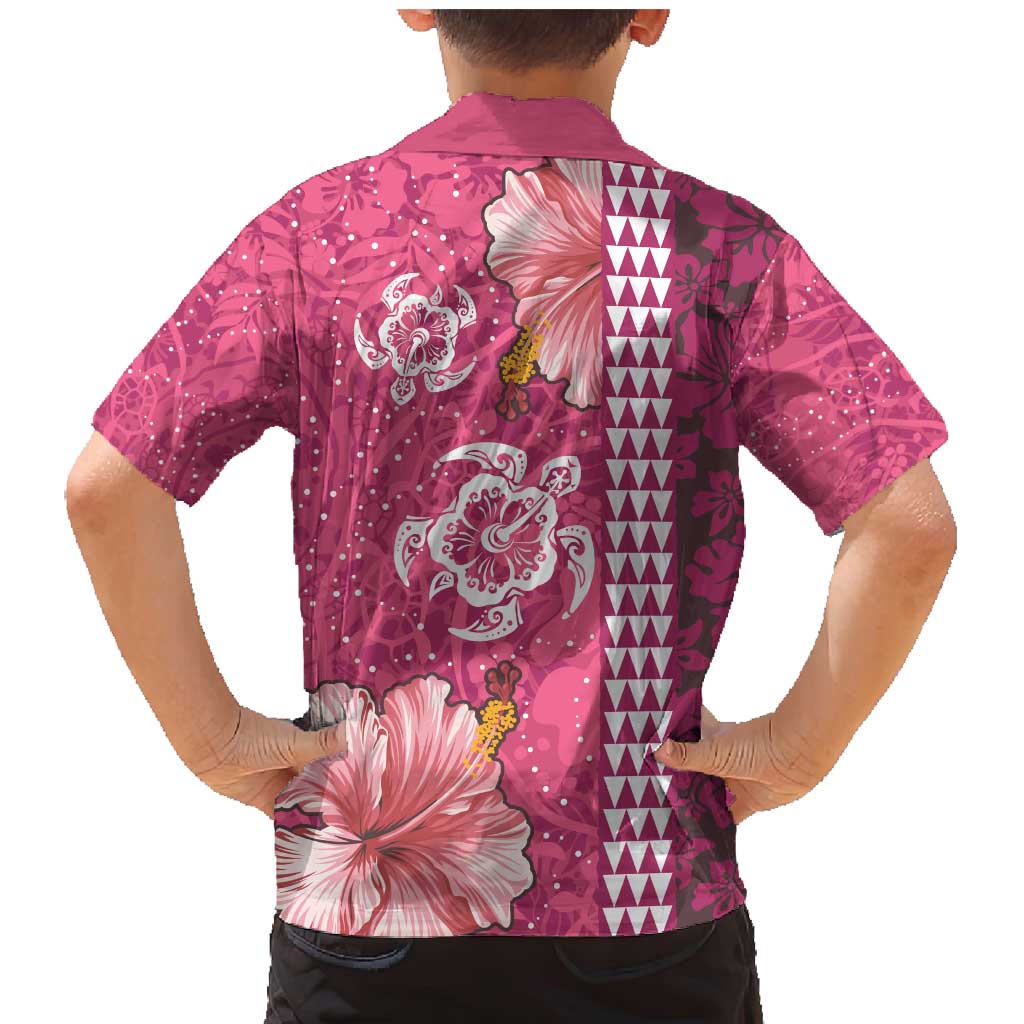 Pink Hibiscus Turle Family Matching Mermaid Dress and Hawaiian Shirt Hawaiian Style Tribal Tapa Pattern