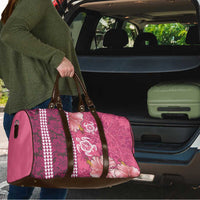 Pink Hibiscus Turle Travel Bag Hawaiian Style Tribal Tapa Pattern - Polynesian Pride