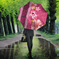 Pink Hibiscus Turle Umbrella Hawaiian Style Tribal Tapa Pattern - Polynesian Pride