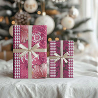 Pink Hibiscus Turle Wrapping Paper Hawaiian Style Tribal Tapa Pattern - Polynesian Pride