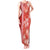Red Hibiscus Turle Tank Maxi Dress Hawaiian Style Tribal Tapa Pattern