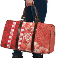 Red Hibiscus Turle Travel Bag Hawaiian Style Tribal Tapa Pattern LT9 - Polynesian Pride