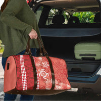 Red Hibiscus Turle Travel Bag Hawaiian Style Tribal Tapa Pattern LT9 - Polynesian Pride
