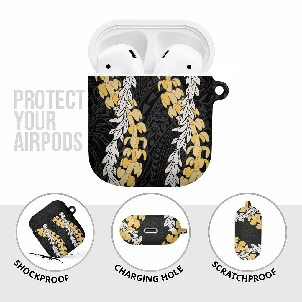 Puakenikeni and Maile Lei AirPods Case Black Double Strand Lei - Polynesian Pride