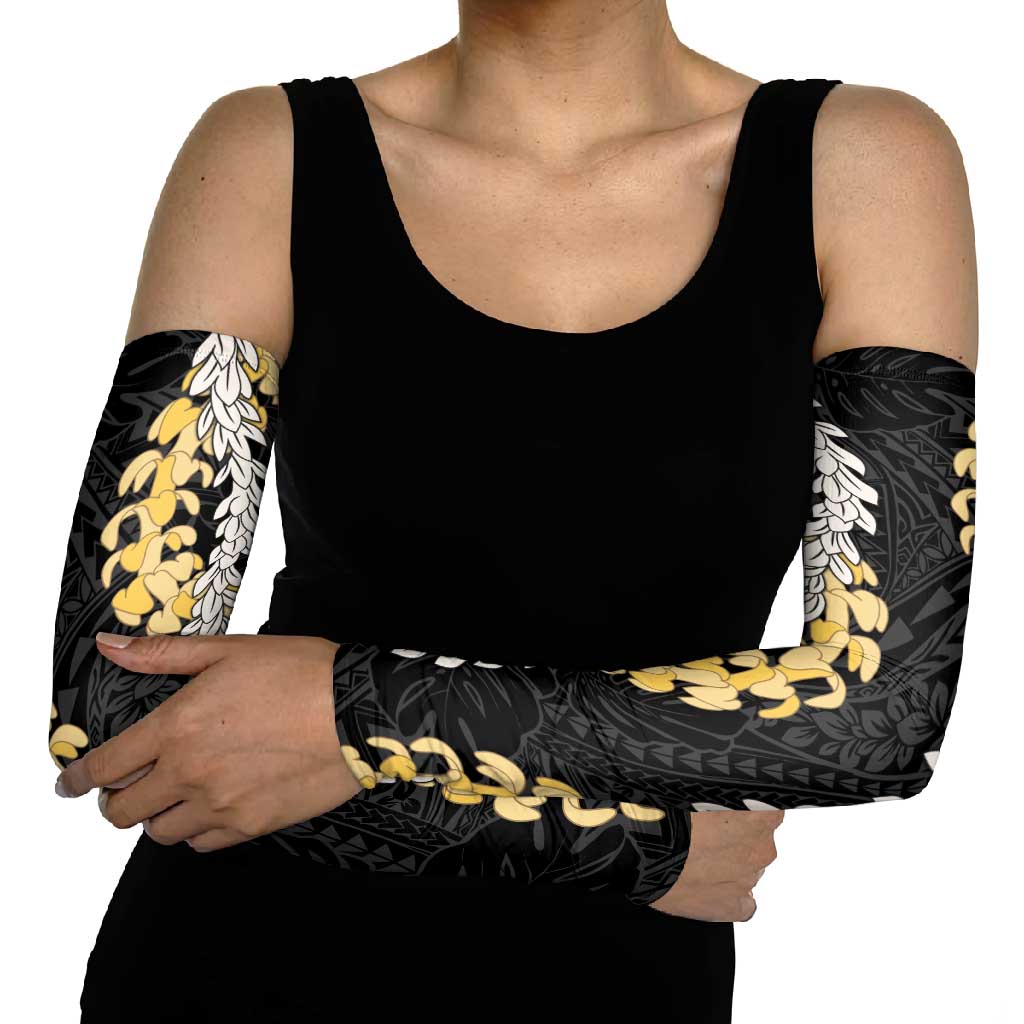 Puakenikeni and Maile Lei Arm Sleeves Black Double Strand Lei LT9 - Polynesian Pride