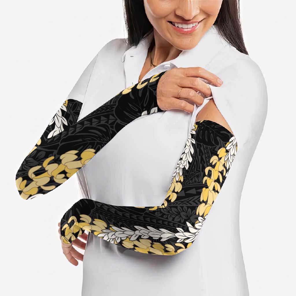 Puakenikeni and Maile Lei Arm Sleeves Black Double Strand Lei LT9 - Polynesian Pride