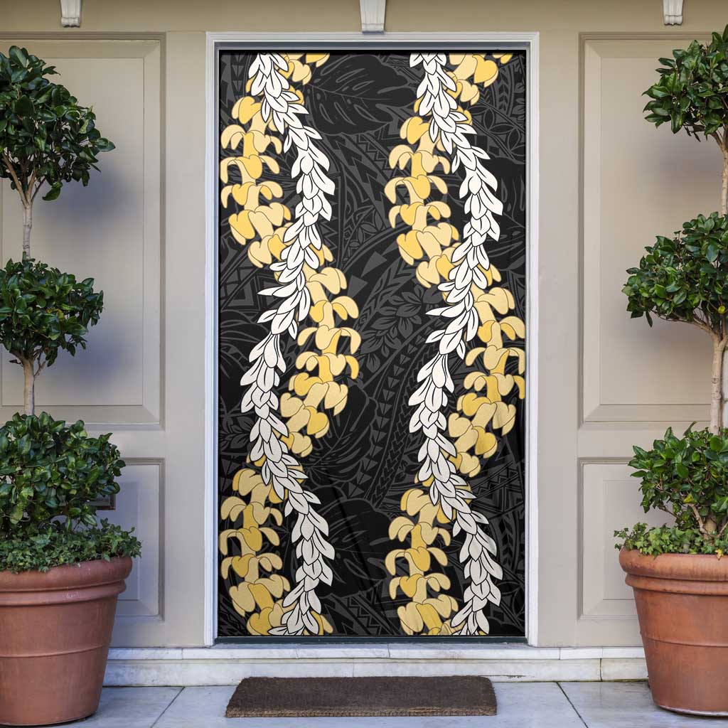 Puakenikeni and Maile Lei Door Cover Black Double Strand Lei LT9 Black - Polynesian Pride