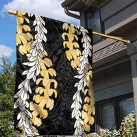 Puakenikeni and Maile Lei Garden Flag Black Double Strand Lei