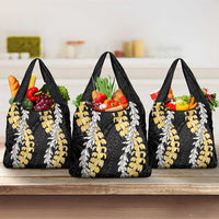 Puakenikeni and Maile Lei Grocery Bag Black Double Strand Lei LT9 3-pack One Size Black - Polynesian Pride