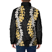 Puakenikeni and Maile Lei Padded Jacket Black Double Strand Lei LT9 - Polynesian Pride