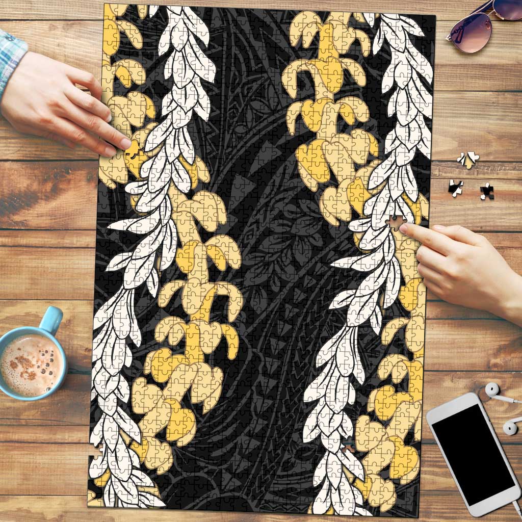 Puakenikeni and Maile Lei Puzzle Black Double Strand Lei LT9 Black - Polynesian Pride