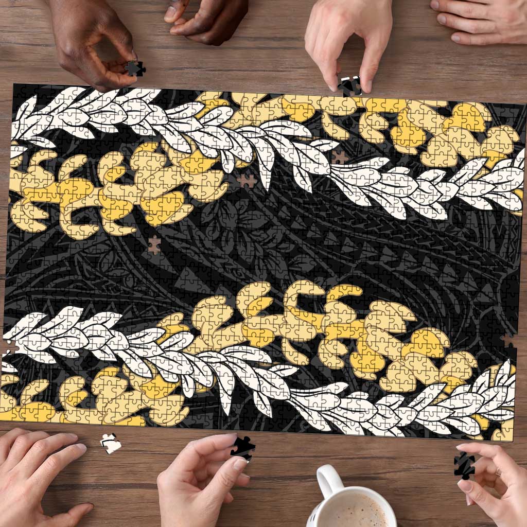 Puakenikeni and Maile Lei Puzzle Black Double Strand Lei LT9 - Polynesian Pride