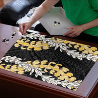 Puakenikeni and Maile Lei Puzzle Black Double Strand Lei LT9 - Polynesian Pride