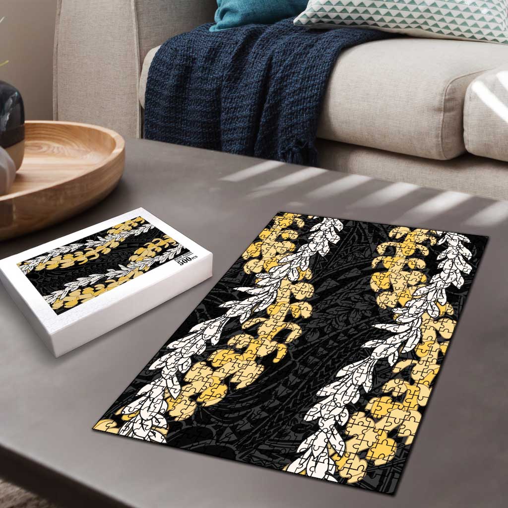 Puakenikeni and Maile Lei Puzzle Black Double Strand Lei LT9 - Polynesian Pride