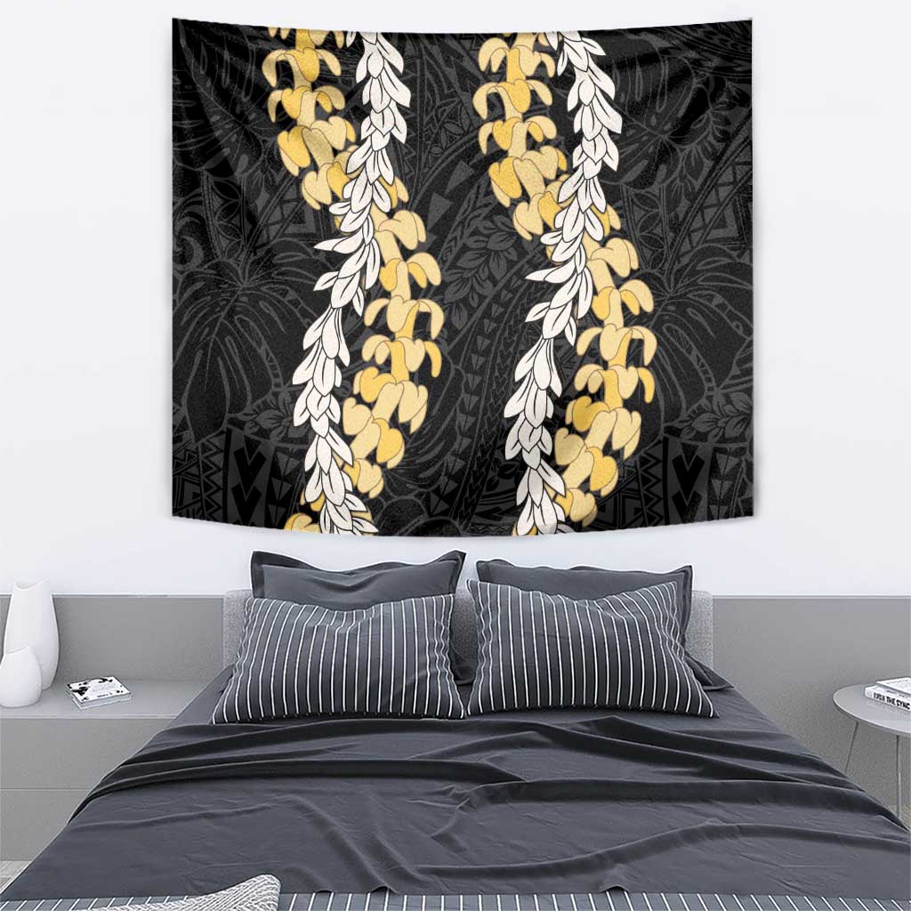 Puakenikeni and Maile Lei Tapestry Black Double Strand Lei