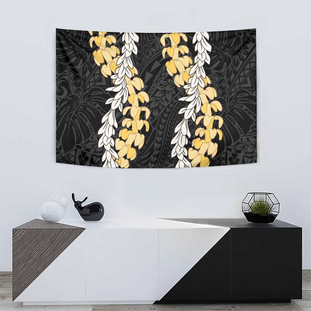 Puakenikeni and Maile Lei Tapestry Black Double Strand Lei