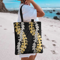 Puakenikeni and Maile Lei Tote Bag Black Double Strand Lei - Polynesian Pride
