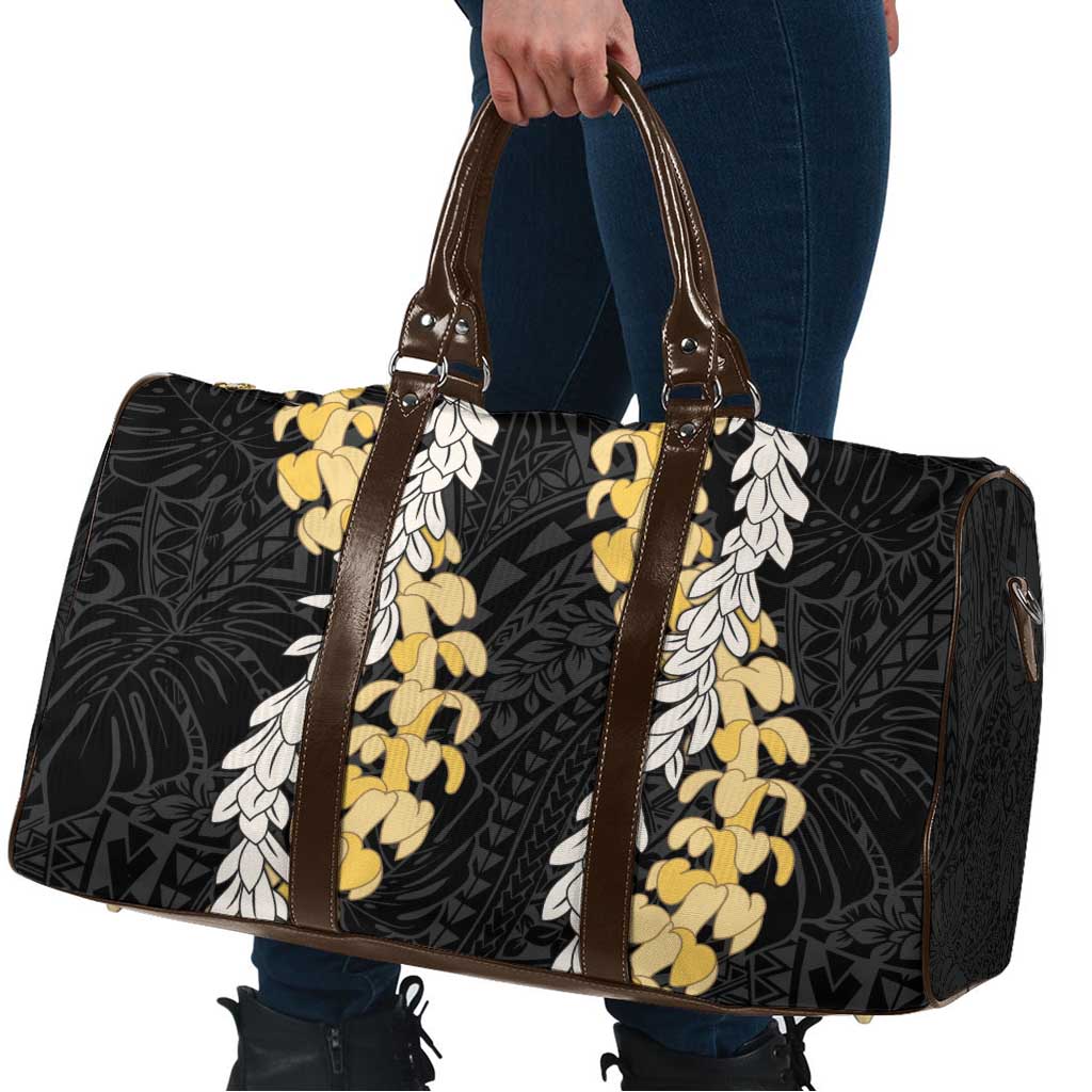 Puakenikeni and Maile Lei Travel Bag Black Double Strand Lei - Polynesian Pride